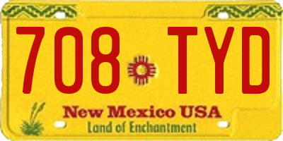 NM license plate 708TYD