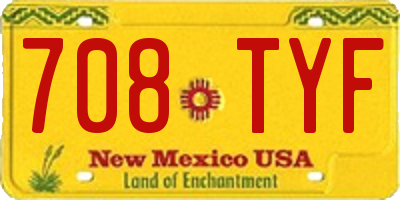 NM license plate 708TYF