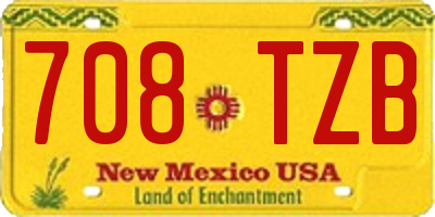 NM license plate 708TZB