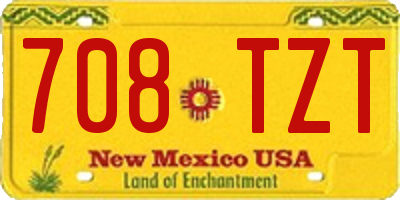 NM license plate 708TZT