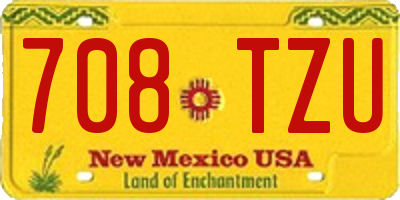 NM license plate 708TZU