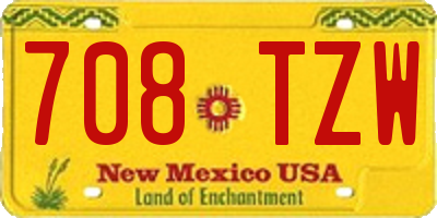 NM license plate 708TZW