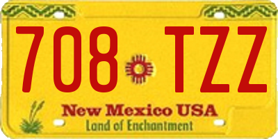 NM license plate 708TZZ