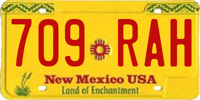 NM license plate 709RAH