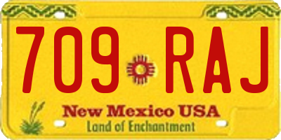 NM license plate 709RAJ