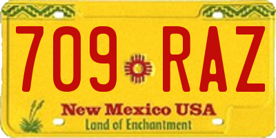 NM license plate 709RAZ