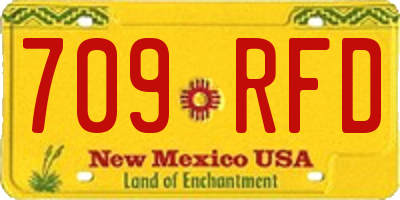 NM license plate 709RFD