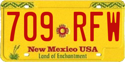 NM license plate 709RFW
