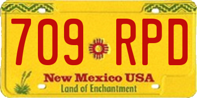 NM license plate 709RPD
