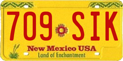 NM license plate 709SIK