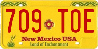 NM license plate 709TOE