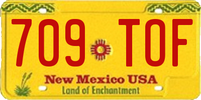 NM license plate 709TOF