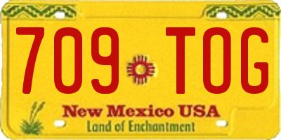 NM license plate 709TOG