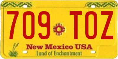 NM license plate 709TOZ