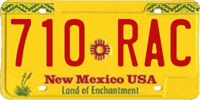 NM license plate 710RAC