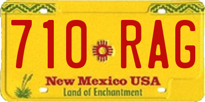 NM license plate 710RAG