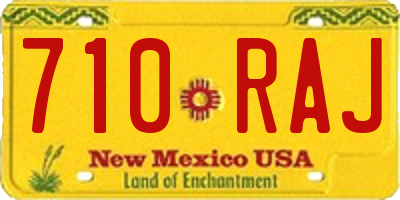 NM license plate 710RAJ