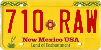 NM license plate 710RAW