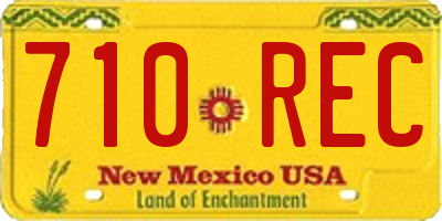 NM license plate 710REC
