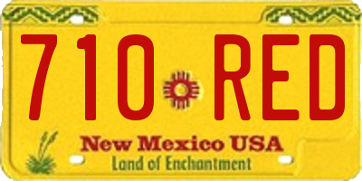 NM license plate 710RED