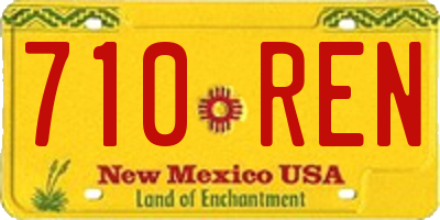 NM license plate 710REN