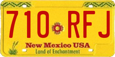NM license plate 710RFJ