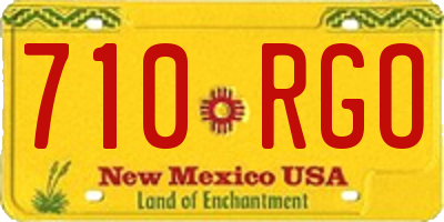 NM license plate 710RGO