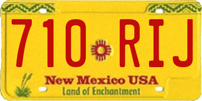NM license plate 710RIJ
