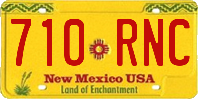 NM license plate 710RNC