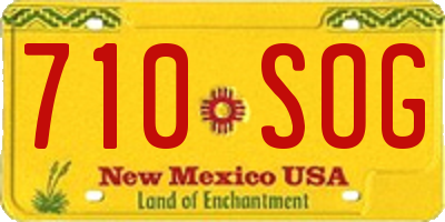 NM license plate 710SOG