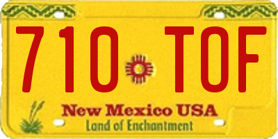 NM license plate 710TOF
