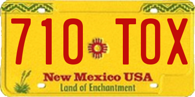 NM license plate 710TOX