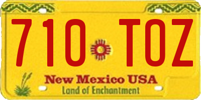 NM license plate 710TOZ