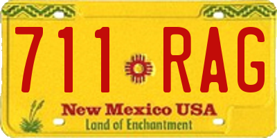 NM license plate 711RAG