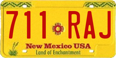 NM license plate 711RAJ