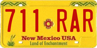 NM license plate 711RAR