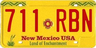 NM license plate 711RBN