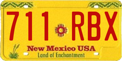 NM license plate 711RBX