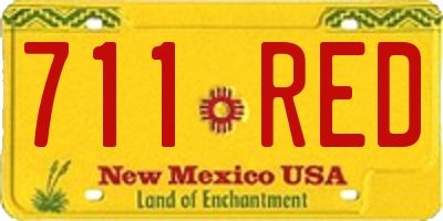 NM license plate 711RED