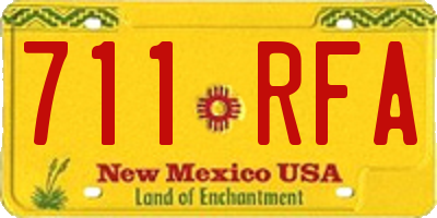 NM license plate 711RFA