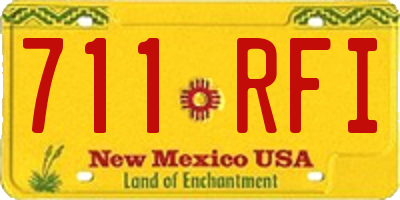 NM license plate 711RFI