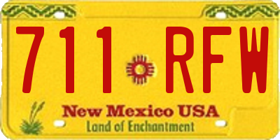 NM license plate 711RFW
