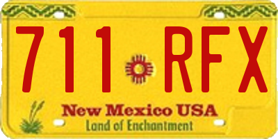 NM license plate 711RFX