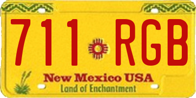NM license plate 711RGB