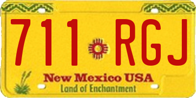 NM license plate 711RGJ