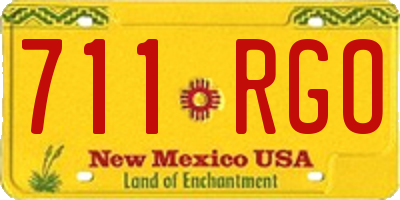 NM license plate 711RGO