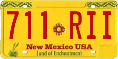 NM license plate 711RII