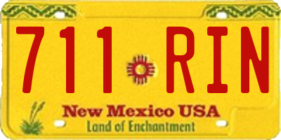 NM license plate 711RIN
