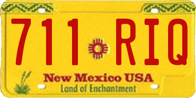NM license plate 711RIQ