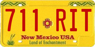 NM license plate 711RIT